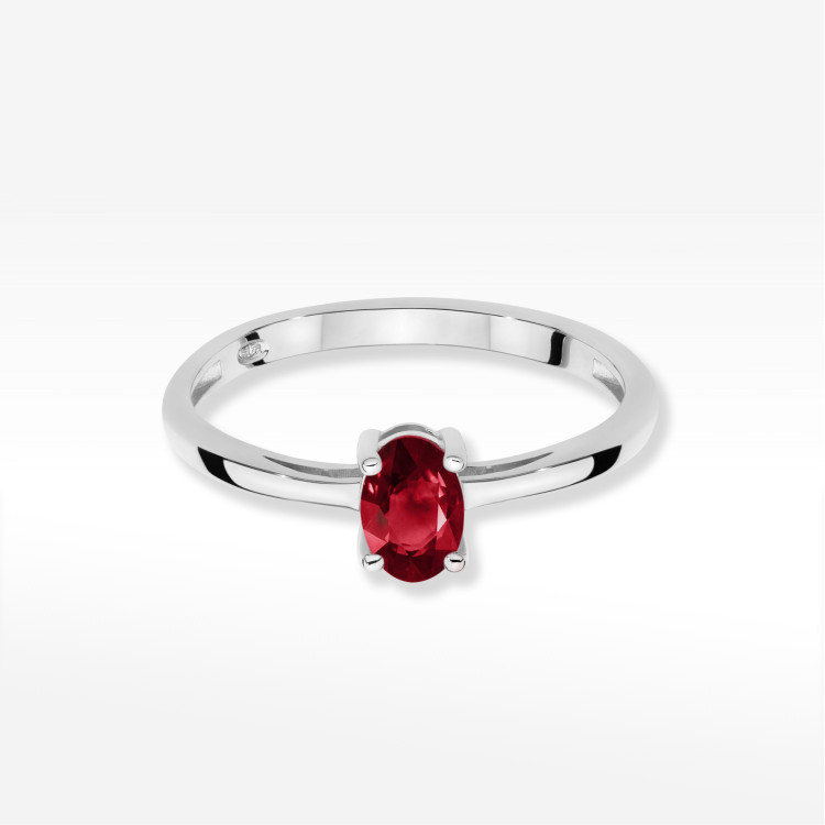 Pierścionek W0685 Granat 0,50ct białe złoto