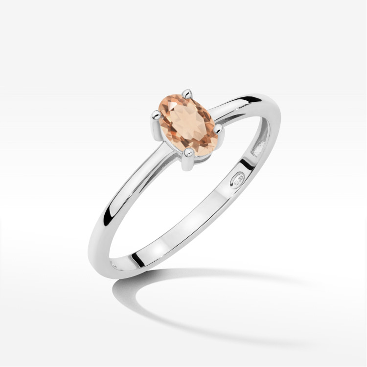 Pierścionek W0685 Morganit 0,40ct białe złoto