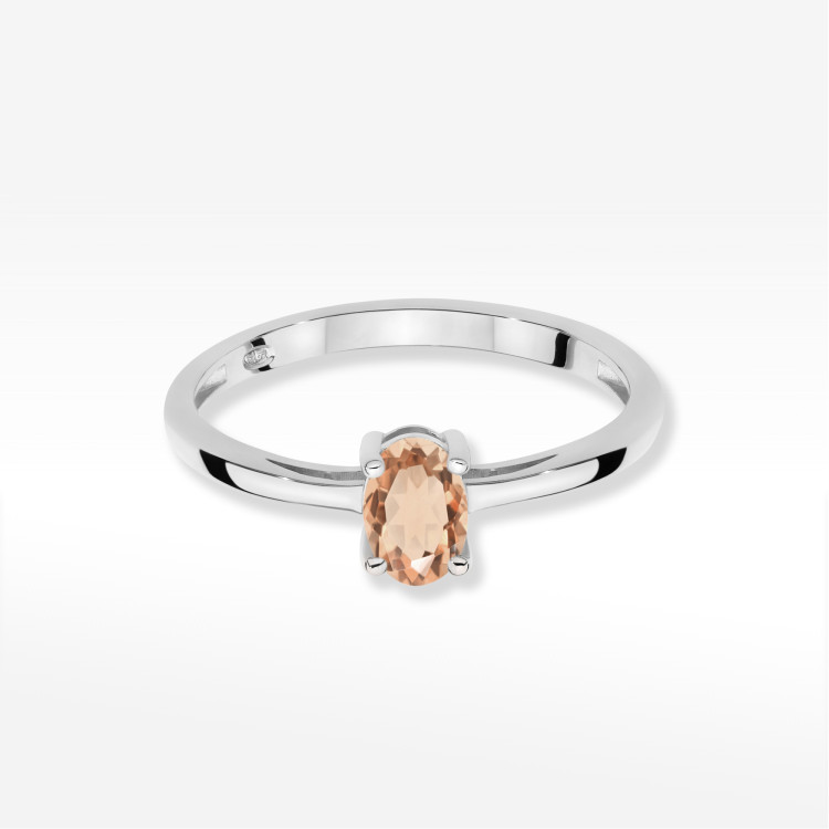 Pierścionek W0685 Morganit 0,40ct białe złoto