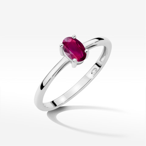 Pierścionek W0685 Rodolit 0,50ct białe złoto