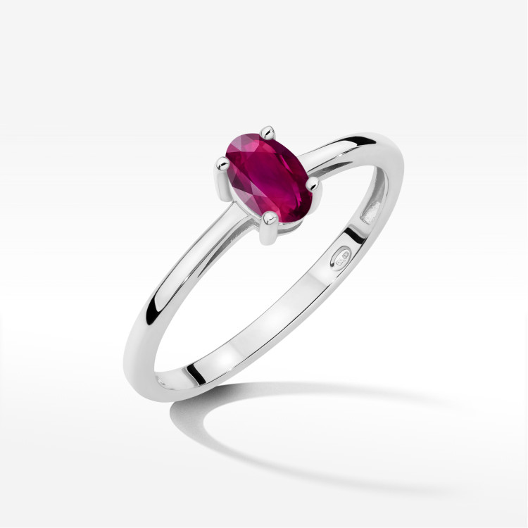 Pierścionek W0685 Rodolit 0,50ct białe złoto