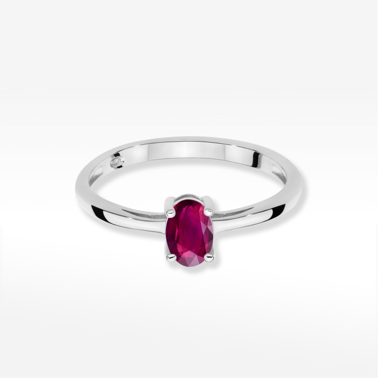 Pierścionek W0685 Rodolit 0,50ct białe złoto
