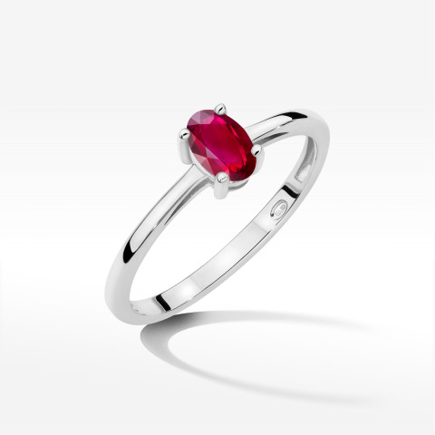 Pierścionek W0685 Rubin 0,60ct białe złoto