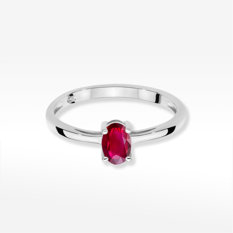 Pierścionek W0685 Rubin 0,60ct białe złoto