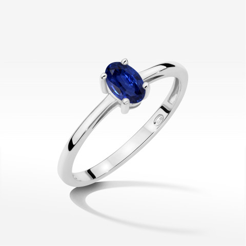 Pierścionek W0685 Szafir 0,70ct białe złoto