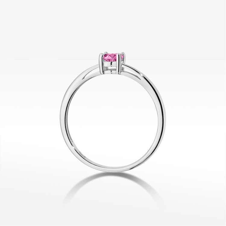 Pierścionek W0685 Szafir Różowy 0,45ct białe złoto