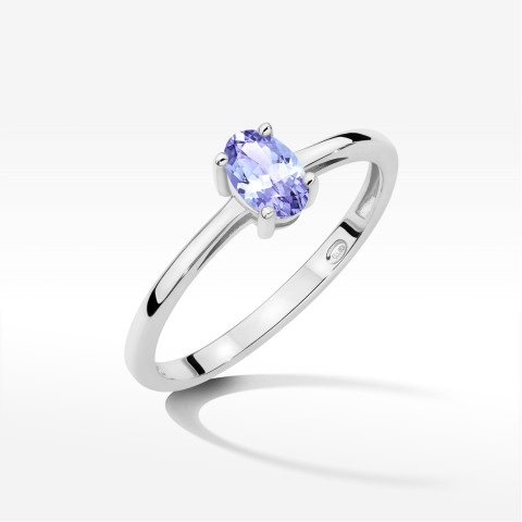 Pierścionek W0685 Tanzanit 0,40ct białe złoto
