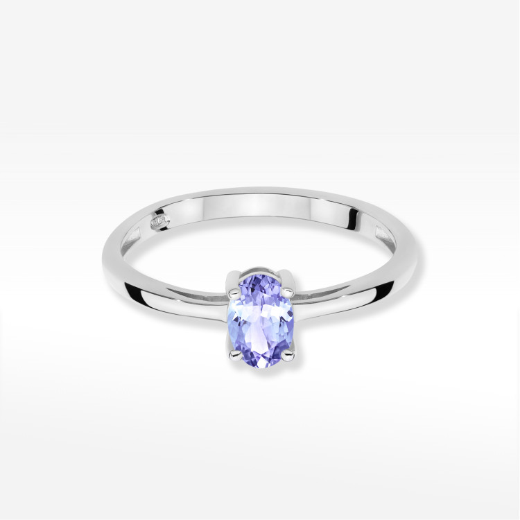 Pierścionek W0685 Tanzanit 0,40ct białe złoto
