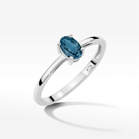 Pierścionek W0685 Topaz London Blue 0,50ct białe złoto
