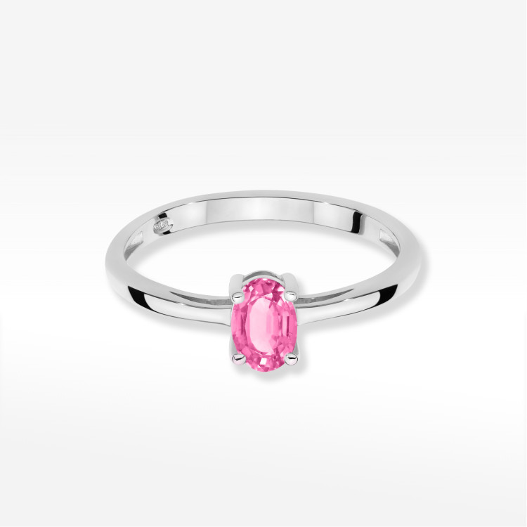 Pierścionek W0685 Topaz Różowy 0,50ct białe złoto