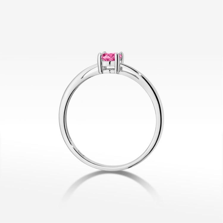 Pierścionek W0685 Topaz Różowy 0,50ct białe złoto