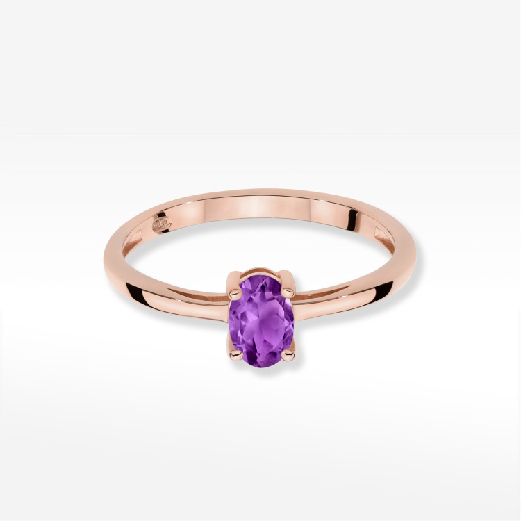 Pierścionek W0685 Ametyst 0,40ct różowe złoto