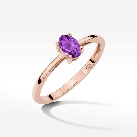 Pierścionek W0685 Ametyst 0,40ct różowe złoto