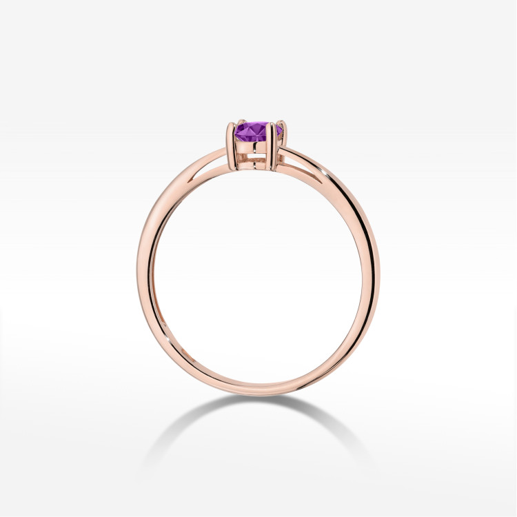 Pierścionek W0685 Ametyst 0,40ct różowe złoto