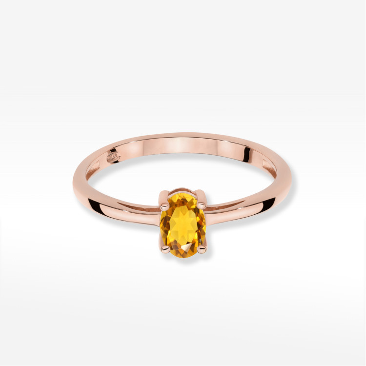 Pierścionek W0685 Cytryn 0,60ct różowe złoto