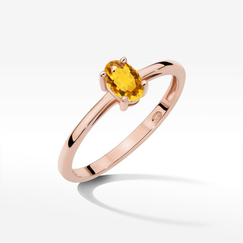Pierścionek W0685 Cytryn 0,60ct różowe złoto