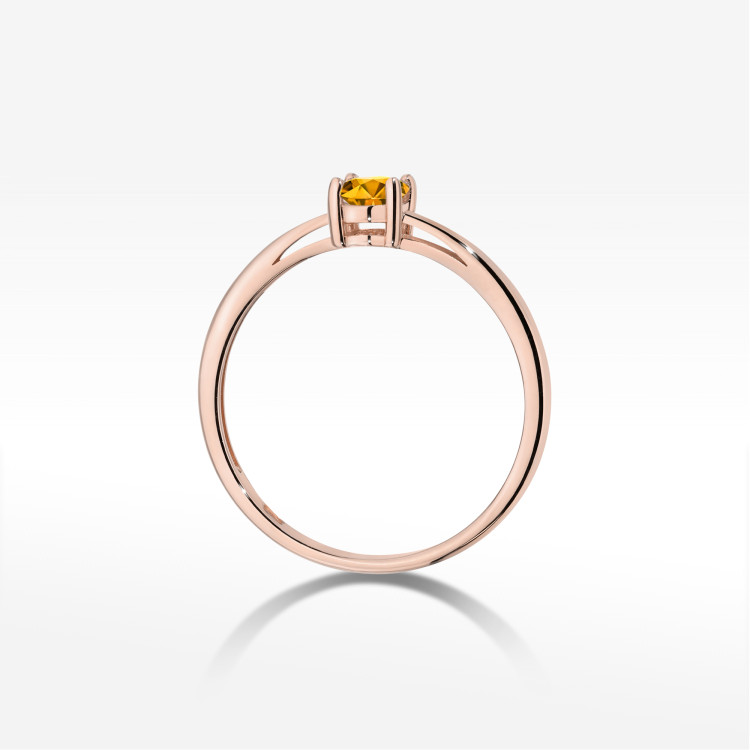 Pierścionek W0685 Cytryn 0,60ct różowe złoto