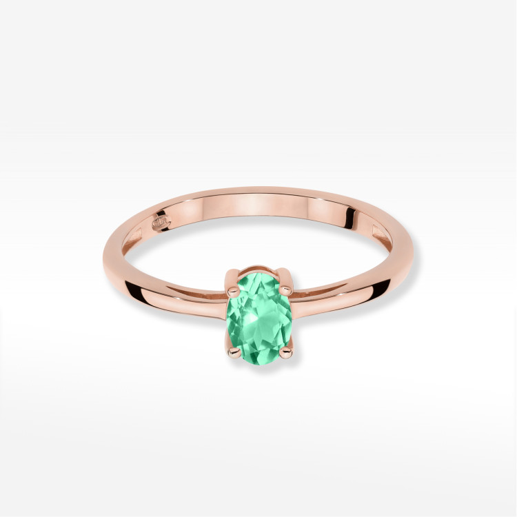Pierścionek W0685 Szmaragd 0,40ct różowe złoto