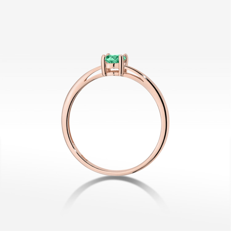 Pierścionek W0685 Szmaragd 0,40ct różowe złoto