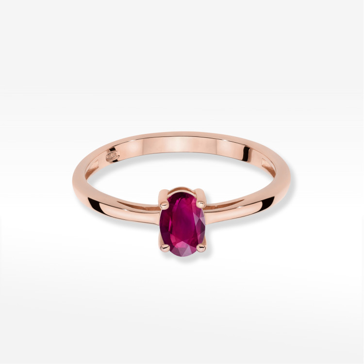 Pierścionek W0685 Rodolit 0,50ct różowe złoto