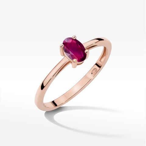 Pierścionek W0685 Rodolit 0,50ct różowe złoto