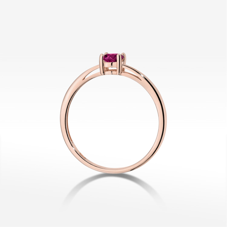 Pierścionek W0685 Rodolit 0,50ct różowe złoto