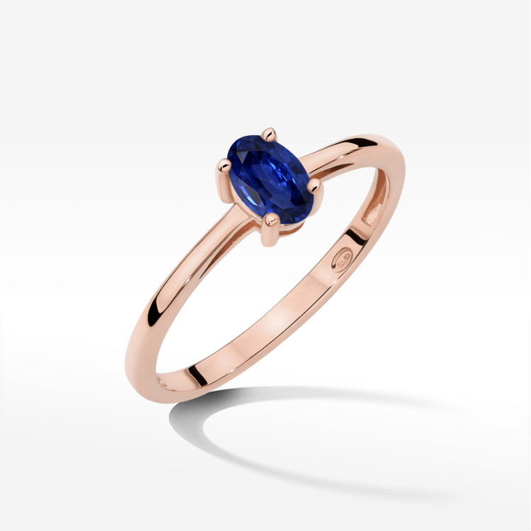 Pierścionek W0685 Szafir 0,70ct różowe złoto