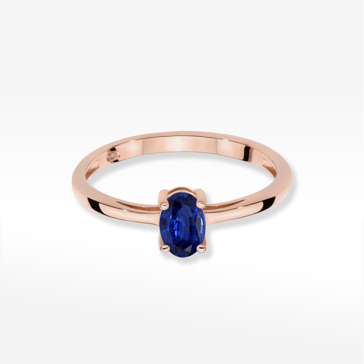 Pierścionek W0685 Szafir 0,70ct różowe złoto