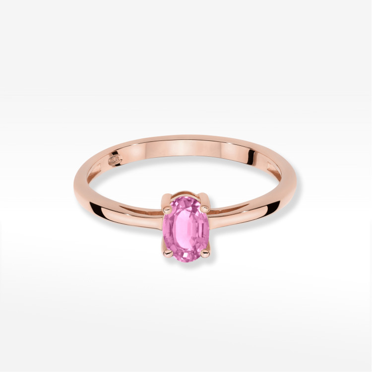 Pierścionek W0685 Szafir Różowy 0,45ct różowe złoto