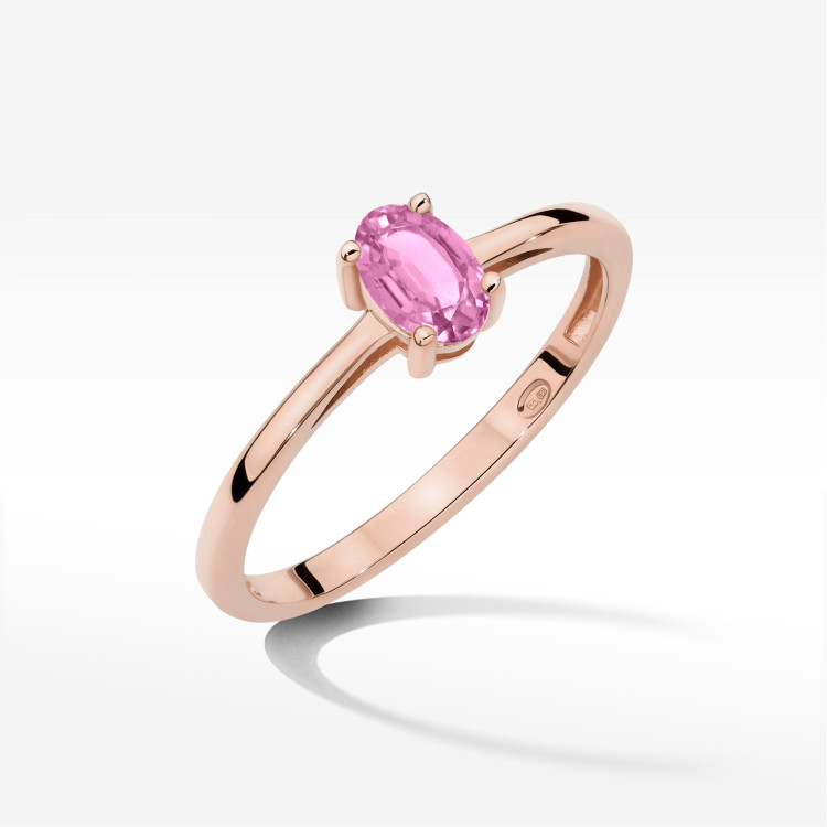 Pierścionek W0685 Szafir Różowy 0,45ct różowe złoto