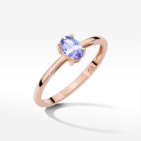Pierścionek W0685 Tanzanit 0,40ct różowe złoto