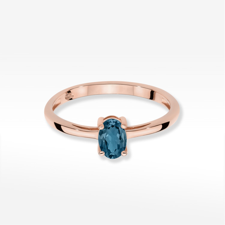 Pierścionek W0685 Topaz London Blue 0,50ct różowe złoto