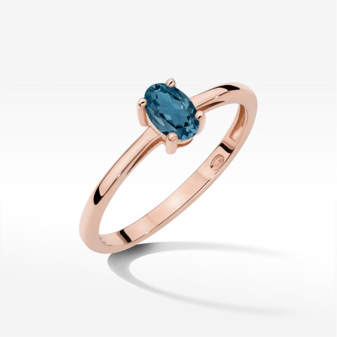 Pierścionek W0685 Topaz London Blue 0,50ct różowe złoto