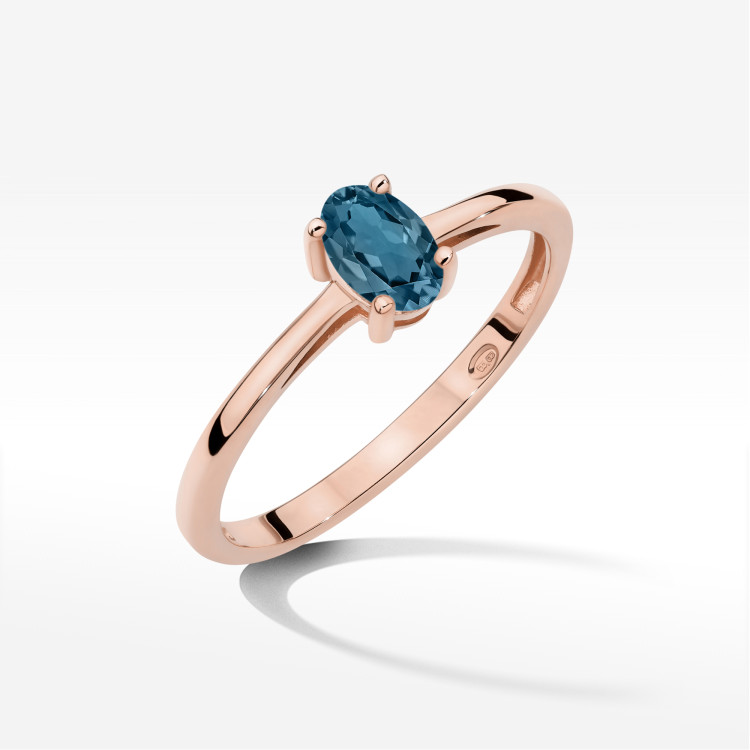 Pierścionek W0685 Topaz London Blue 0,50ct różowe złoto