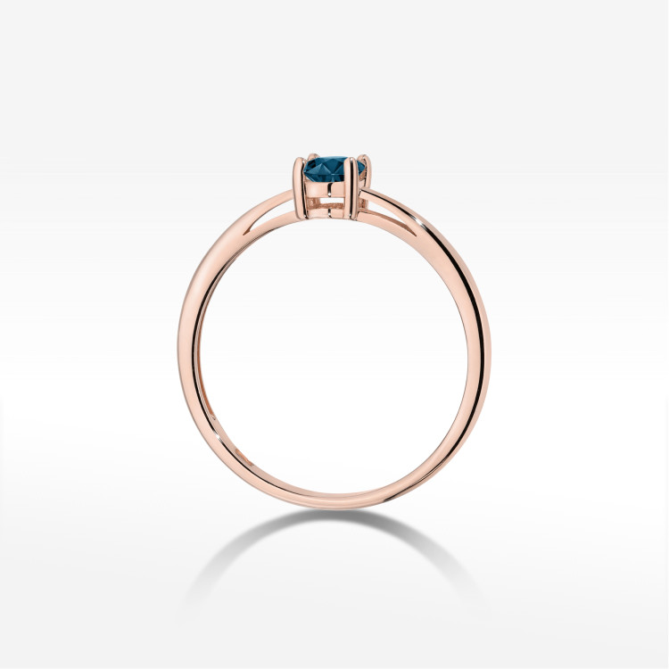 Pierścionek W0685 Topaz London Blue 0,50ct różowe złoto