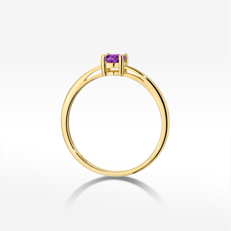 Pierścionek W0685 Ametyst 0,40ct żółte złoto