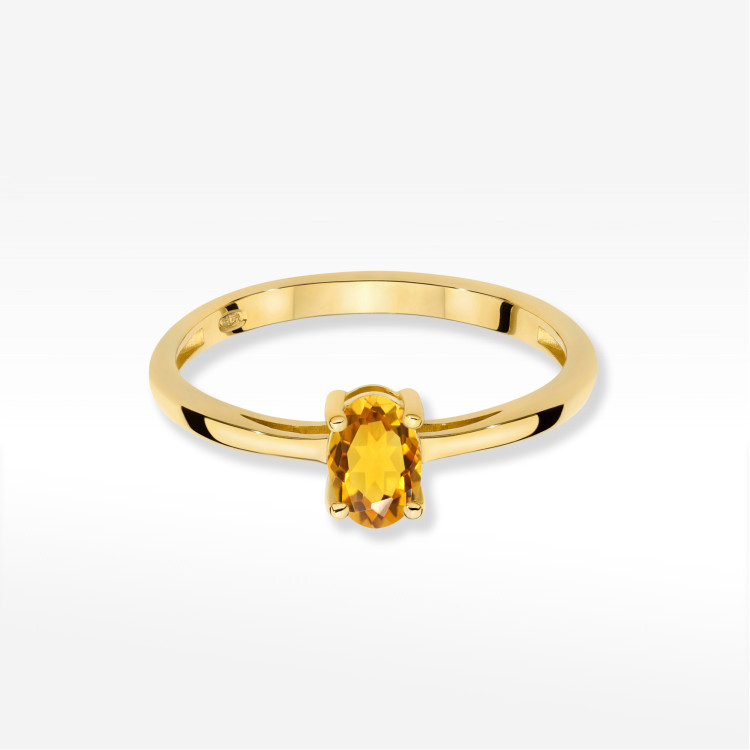 Pierścionek W0685 Cytryn 0,60ct żółte złoto