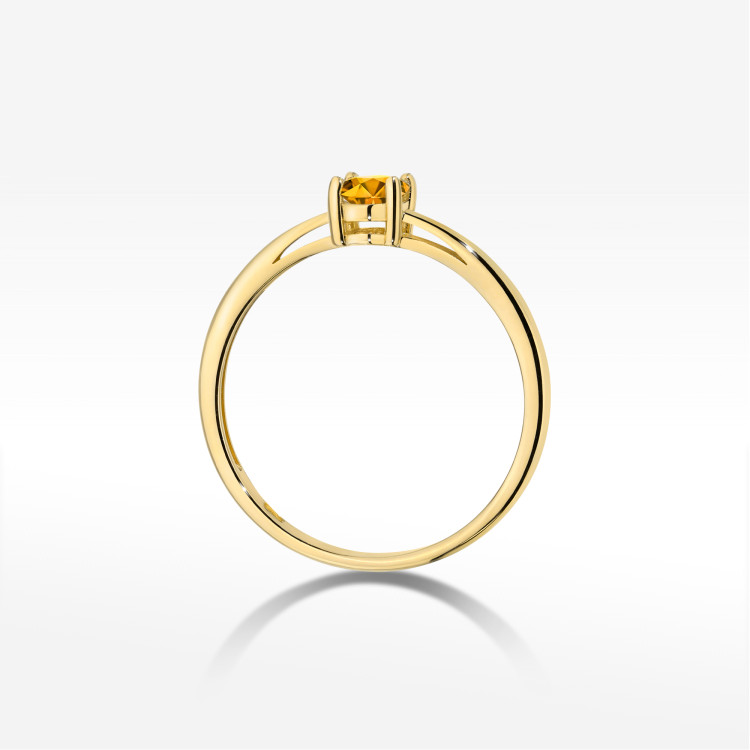 Pierścionek W0685 Cytryn 0,60ct żółte złoto