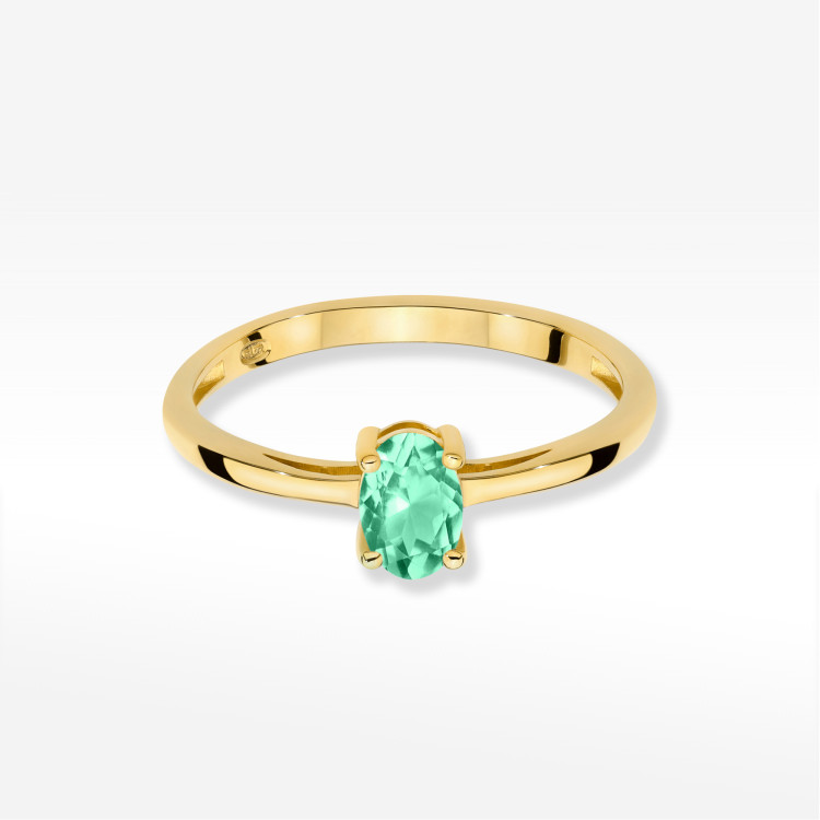Pierścionek W0685 Szmaragd 0,40ct żółte złoto
