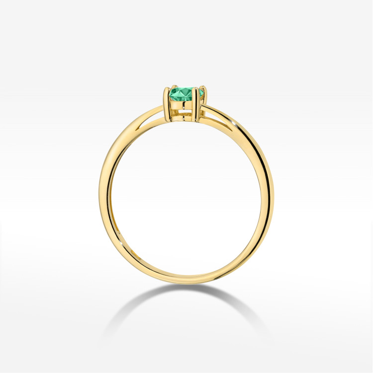 Pierścionek W0685 Szmaragd 0,40ct żółte złoto