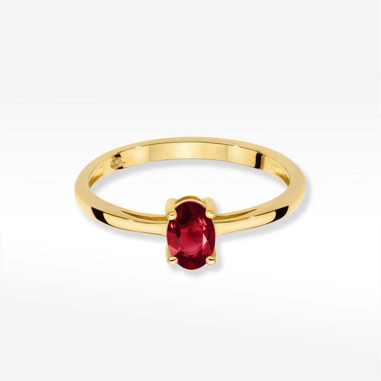 Pierścionek W0685 Granat 0,50ct żółte złoto