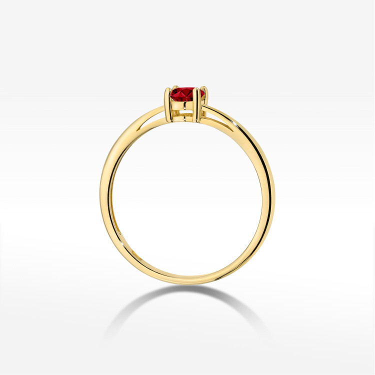 Pierścionek W0685 Granat 0,50ct żółte złoto
