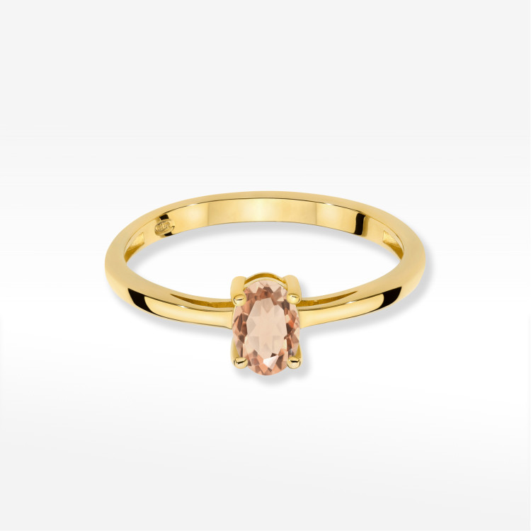 Pierścionek W0685 Morganit 0,40ct żółte złoto