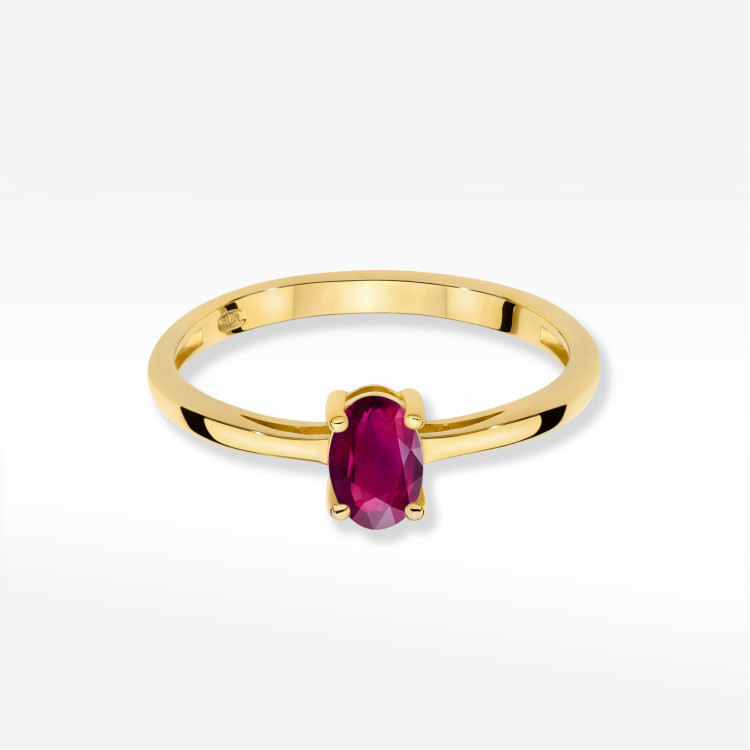 Pierścionek W0685 Rodolit 0,50ct żółte złoto