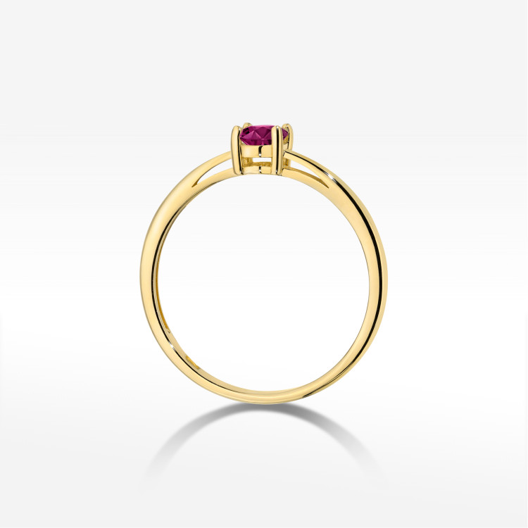 Pierścionek W0685 Rodolit 0,50ct żółte złoto