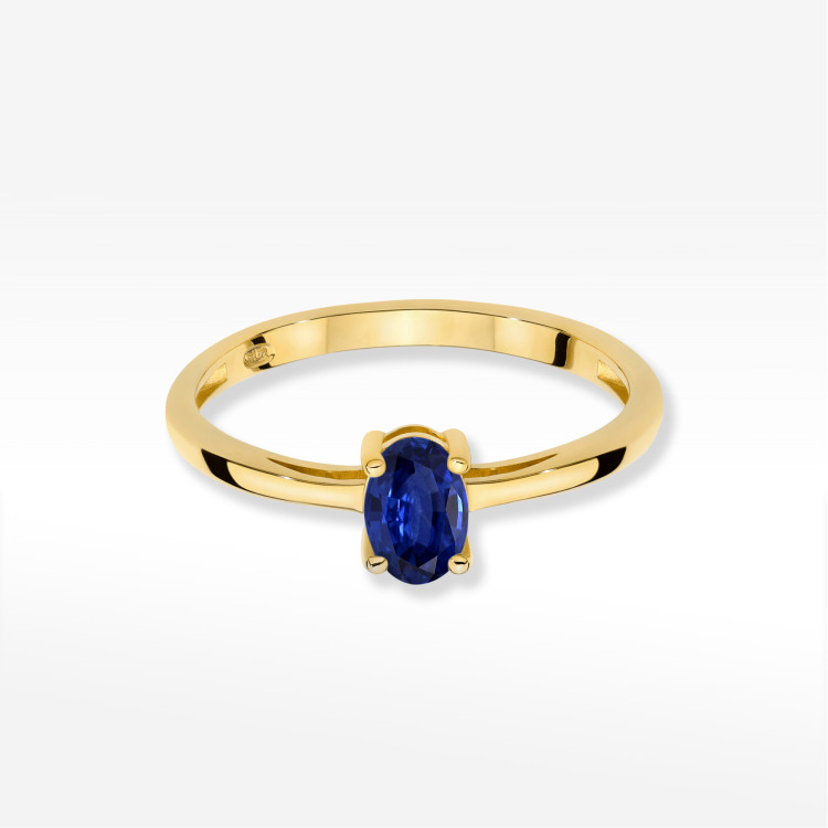 Pierścionek W0685 Szafir 0,70ct żółte złoto