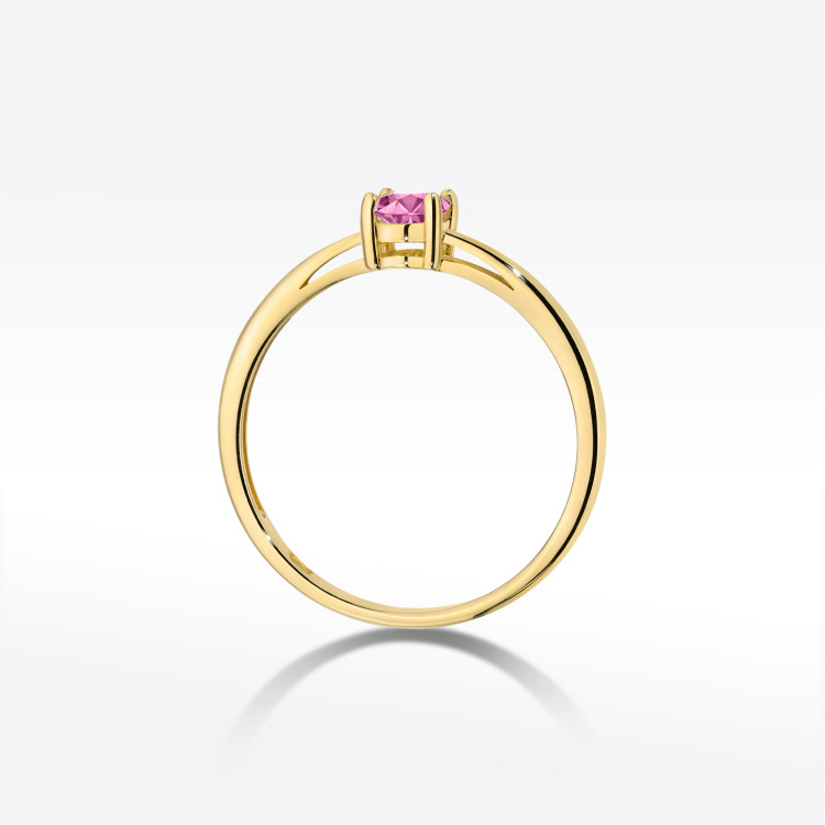 Pierścionek W0685 Szafir Różowy 0,45ct żółte złoto