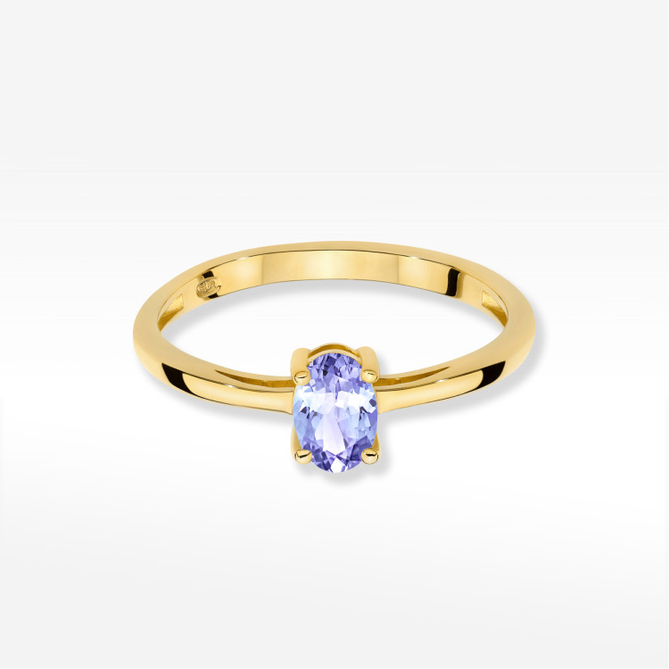 Pierścionek W0685 Tanzanit 0,40ct żółte złoto