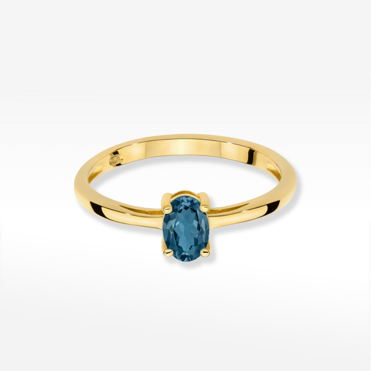 Pierścionek W0685 Topaz London Blue 0,50ct żółte złoto