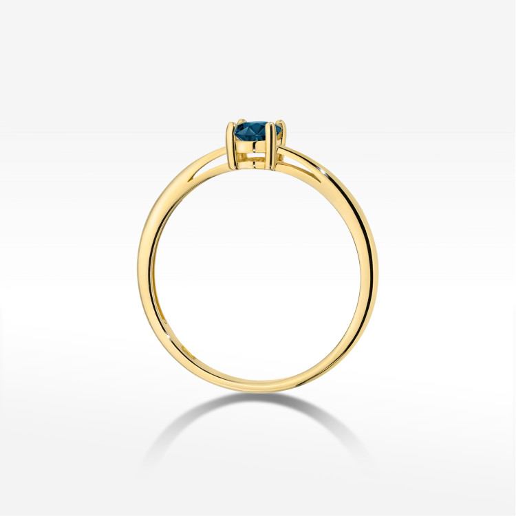 Pierścionek W0685 Topaz London Blue 0,50ct żółte złoto